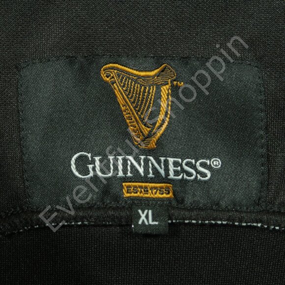 Guinness Performance Rugby Jersey Mens XL Black Green Short Sleeve - Picture 7 of 8